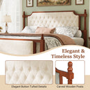 King Size Upholstered Platform Bed with Button Tufted Headboard by HouseOfZazla