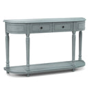 52 Inch Retro Console Table with 2 Drawers and Open Shelf Entryway Sofa Table-Blue by LJGDeals