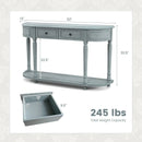 52 Inch Retro Console Table with 2 Drawers and Open Shelf Entryway Sofa Table-Blue by LJGDeals