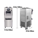 53" Freestanding 3-Flavors Commercial Soft Serve Yogurt Ice Cream Machine Maker With Auto Clean (SAK74031)