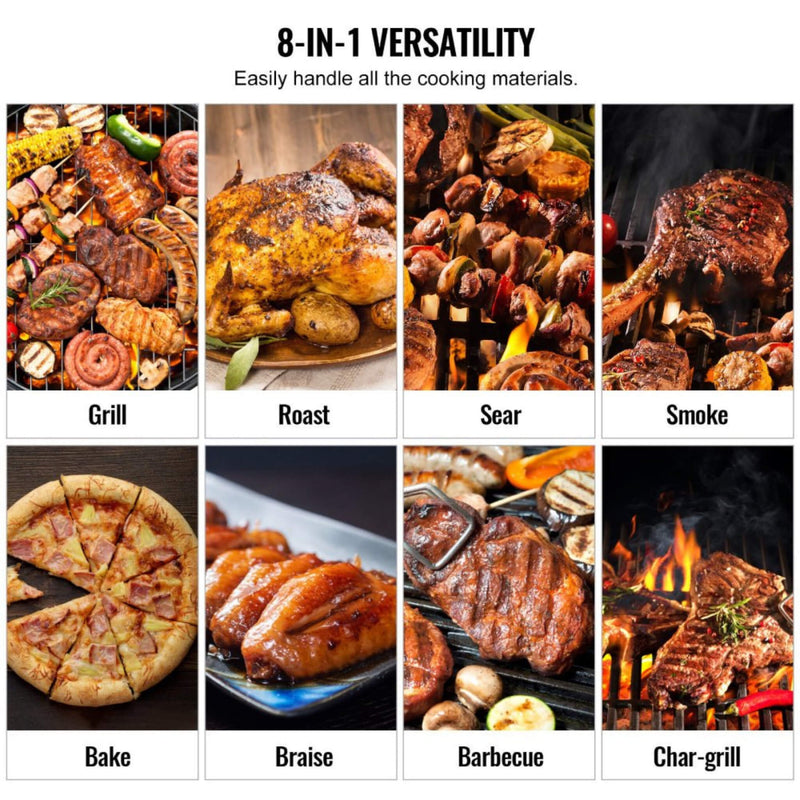 53" Heavy Duty Portable Wood Pellet BBQ Grill With Cart (SAK93641)