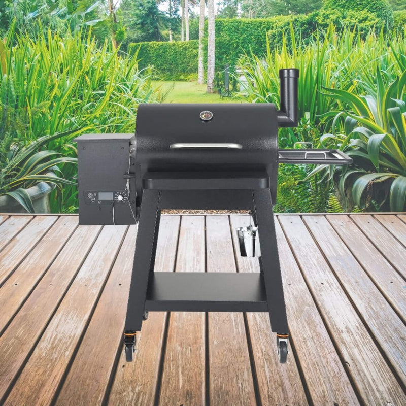 53" Heavy Duty Portable Wood Pellet BBQ Grill With Cart (SAK93641)