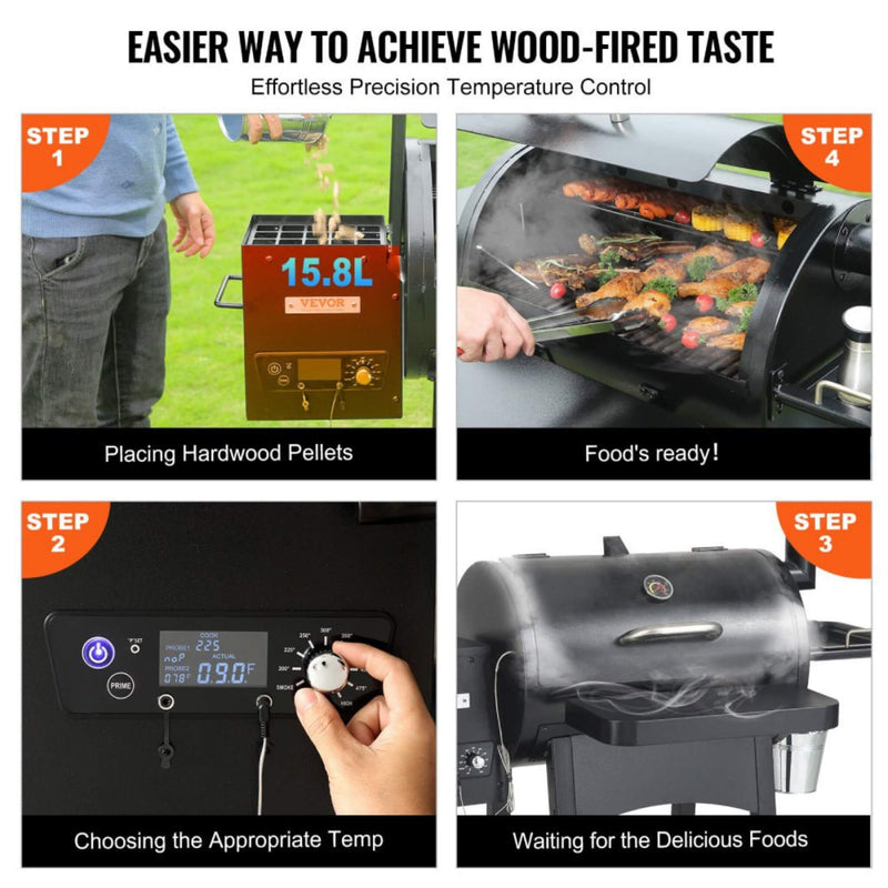 53" Heavy Duty Portable Wood Pellet BBQ Grill With Cart (SAK93641)