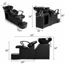 53-Inch Large Premium Salon Barber Backwash Shampoo Chair W/ Bowl, Sink & Footrest (SAK18745)