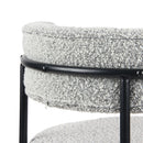 Burbank - Modern Round Boucle Dining Chairs (Set of 2) - Black / White by HouseOfZazla