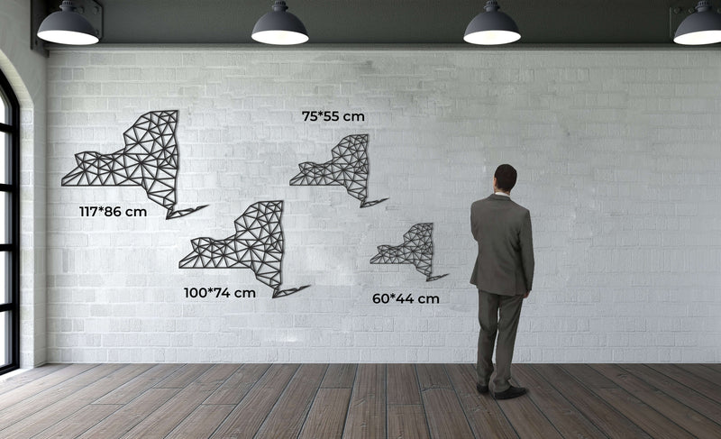 New York Map Metal Wall Art