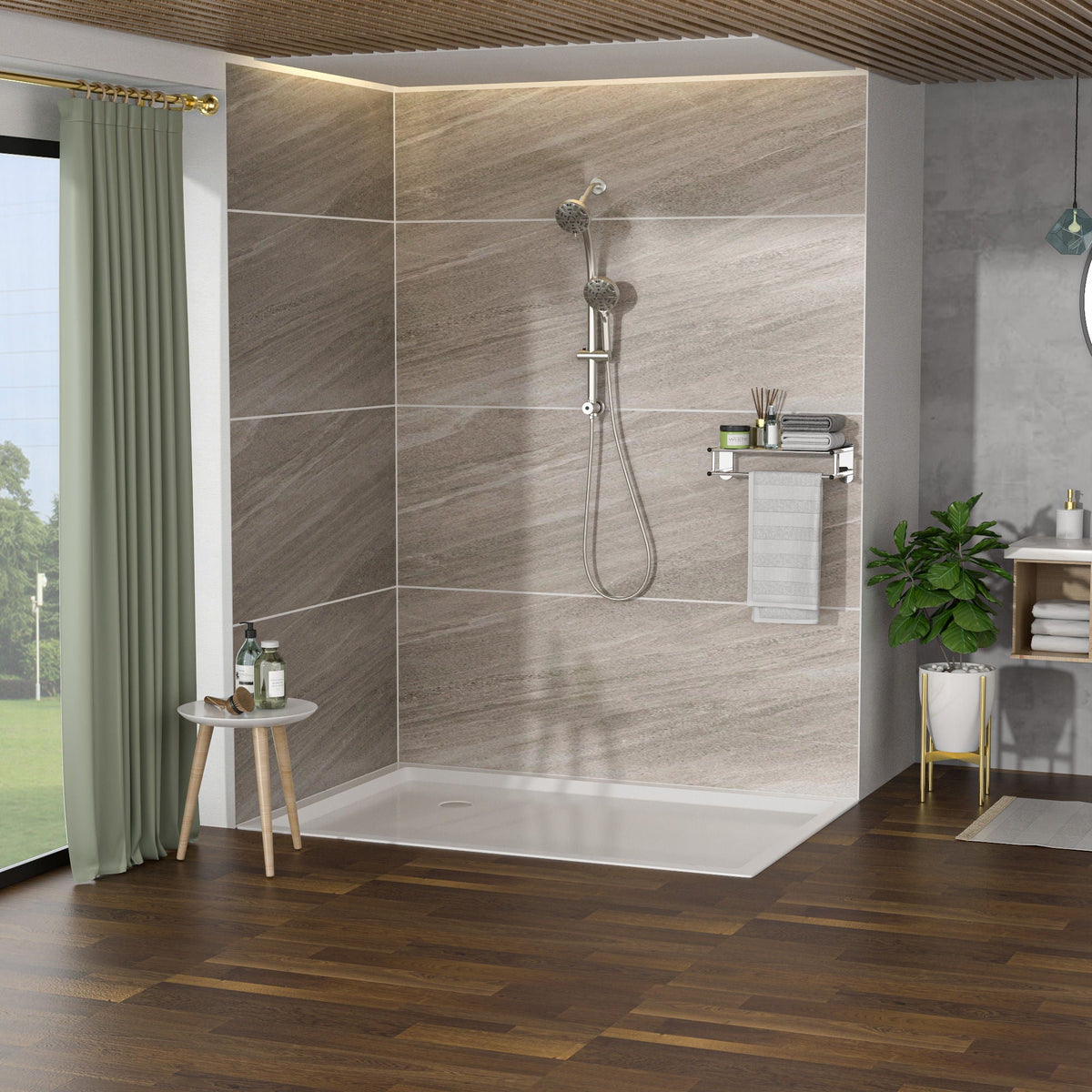 Multi Function Dual Shower Head System With 4.7" Rain Showerhead, 8 Function Hand Shower, Adjustable Slide Bar, photo 13 of 25
