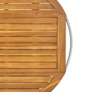 Outdoor Bar Cart With Foldable Tabletop & Removable Trays - Teak by HouseOfZazla