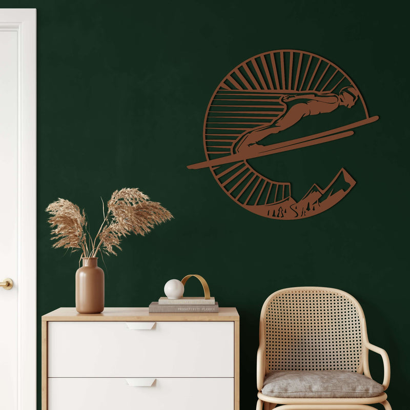 Ski Jumper Metal Wall Art