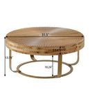 Modern Round Coffee Table With Wooden Carving Pattern by HouseOfZazla