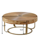 Modern Round Coffee Table With Wooden Carving Pattern by Unique Piece Furniture
