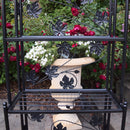4-Tier Black Bakers Rack Plant Stand with Leaves