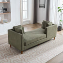 77.95'' Wide Modern Double-Sided Upholstered Chaise Lounge Indoor,Chenille Fabric Sleeper Sofa Couch With 4 Throw Pillows, Daybed with Rubberwood Legs For Living Room, Bedroom, Apartment,Green