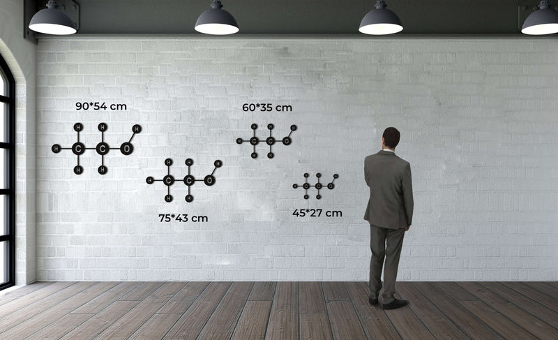 Ethanol Molecul Metal Wall Art