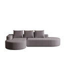 Modern Curved Sofa, L-Shaped Modular Sectional Set With 3 Pillows by HouseOfZazla