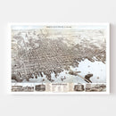 Vintage Map of New Bedford, Massachusetts 1876