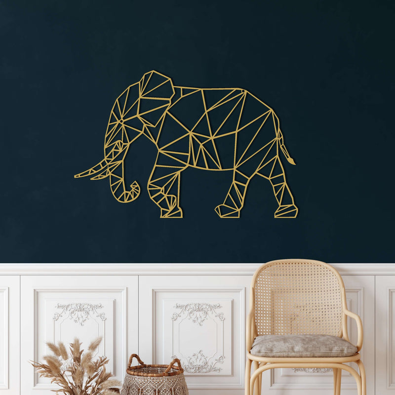 Geometric Elephant Metal Wall Art