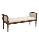 Classic Tufted Upholstered Bench with Curved Arms