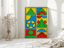Pop Geometry in Primary Color Panels