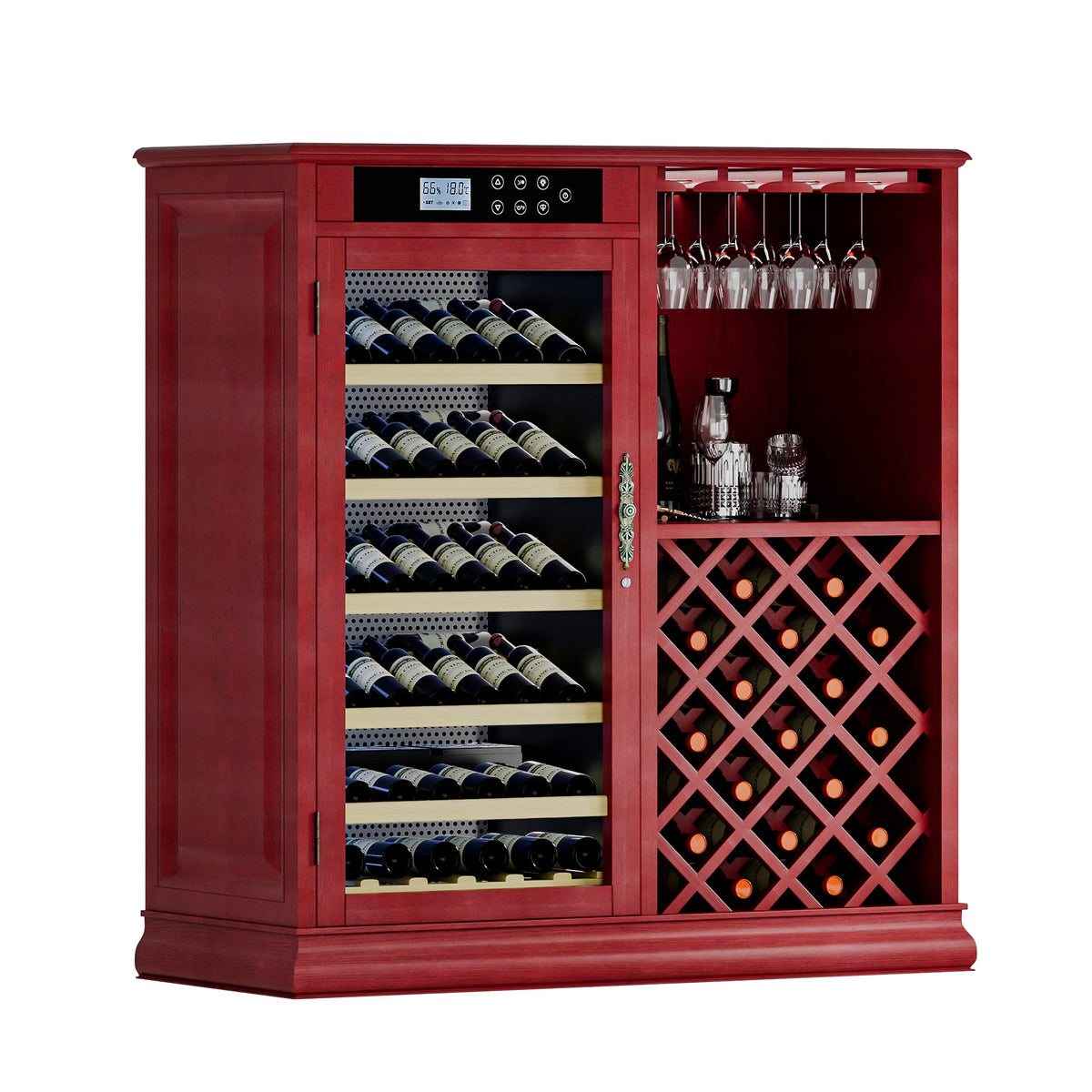 69 Bottles Wood Wine Refrigerator Cabinet, photo 5 of 10