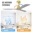 52 Inch Indoor Ceiling Fan Without Light