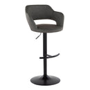 Margarite - Contemporary Adjustable Barstool With Swivel With Rounded T Footrest (Set of 2) by HouseOfZazla