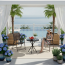 3-Piece Outdoor Patio Furniture Set with Foldable Chairs & Tempered Glass Table by HouseOfZazla