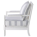 Blanchett Upholstered Bobbin Accent Chair White