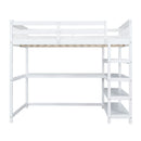 Loft Bed With Storage Shelves And Under Bed Desk by Unique Piece Furniture