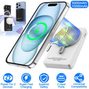 5000mAh Magsafe 3 In 1 Portable Charger PD22.5W Magnetic Fast Charger Fast Charging Power Bank Fit For IOS Phone 15/14 Samsung Galaxy S24 And More