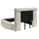 Santiago - Upholstered Round Storage Bed With Built In Charging Ports by HouseOfZazla