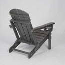 HDPE Folding Adirondack Chair with Dual Cup Holder - Gray