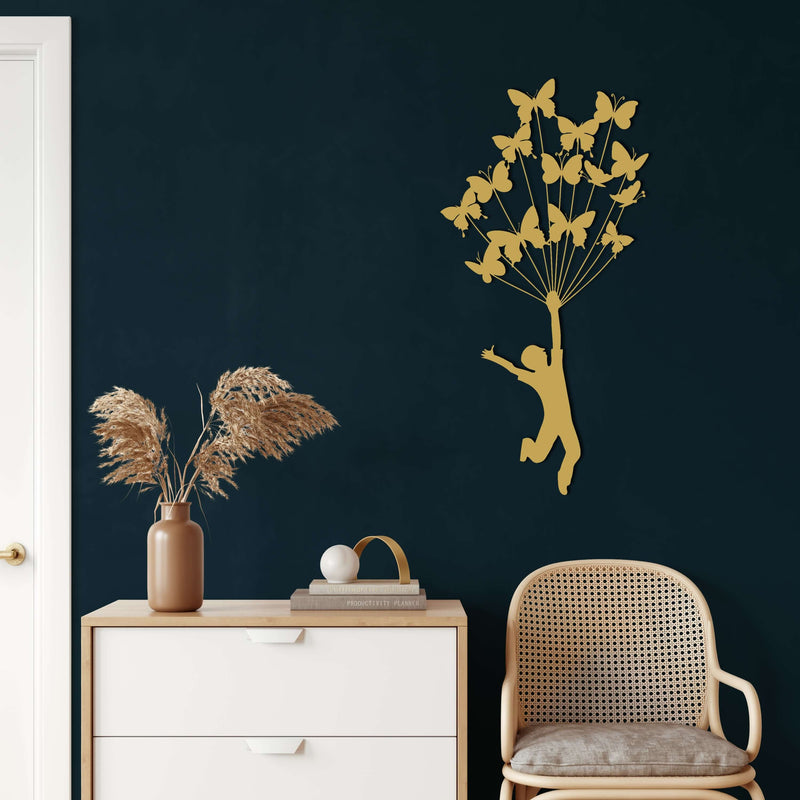 Flying with Butterflies Metal Wall Art