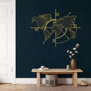 World Map Meridians Metal Wall Art
