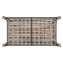 4-Piece Rattan Outdoor Conversation Sofa Set with Wooden Coffee Table and Cushions Seating 5 People for Patio, Garden and Backyard (Grey)