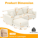 Deep Seat Convertible Sofa With Soft Pillows And Ottomans by HouseOfZazla