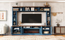 U-Can 95.5" Wall Unit Entertainment Center with Bookshelves