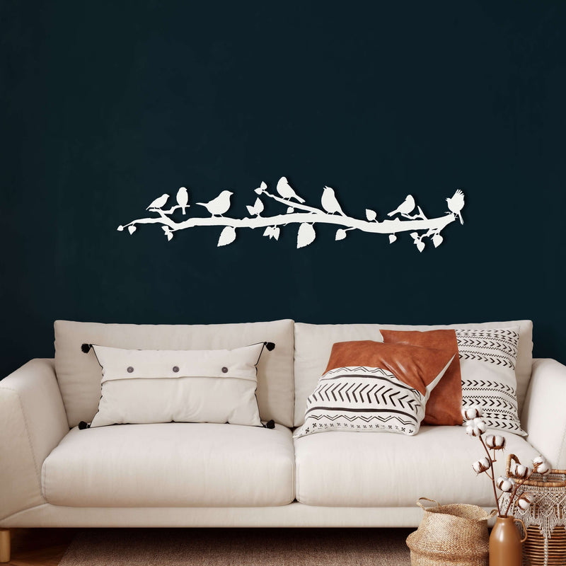 Birds on Branch Metal Wall Art