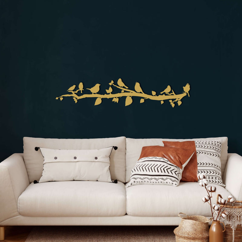 Birds on Branch Metal Wall Art