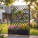 Metal Raised Garden Bed with Wheels and Trellis