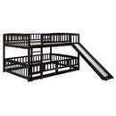Low Bunk Bed With Slide, Fence And Ladder by HouseOfZazla