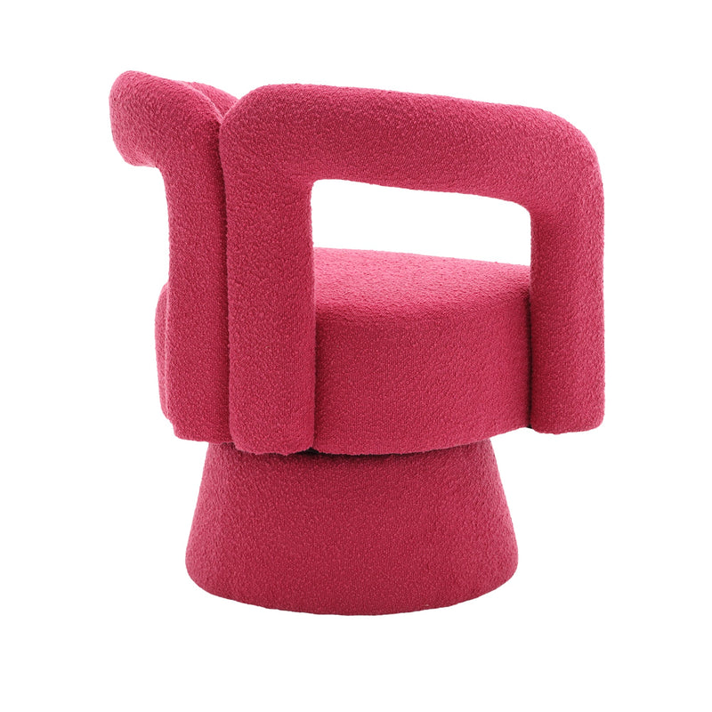 360 Degree Swivel Cuddle Barrel Accent Chairs, Round Armchairs with Wide Upholstered, Fluffy Fabric Chair for Living Room, Bedroom, Office, Waiting Rooms