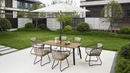 Outdoor Folding Dining Table for 4-6 with Steel Frame and Umbrella Hole by HouseOfZazla