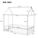 Metal Bed House Bed Frame With Fence by HouseOfZazla