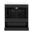 Bathroom Vanity With Sink, 1 Divided Drawer And 2 Soft Close Doors With Double Shelf