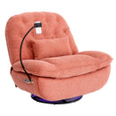 270 Degree Swivel Power Recliner with Voice Control, Bluetooth Music Player,USB Ports, Atmosphere Lamp, Hidden Arm Storage and Mobile Phone Holder for Living Room, Bedroom, Apartment, Red