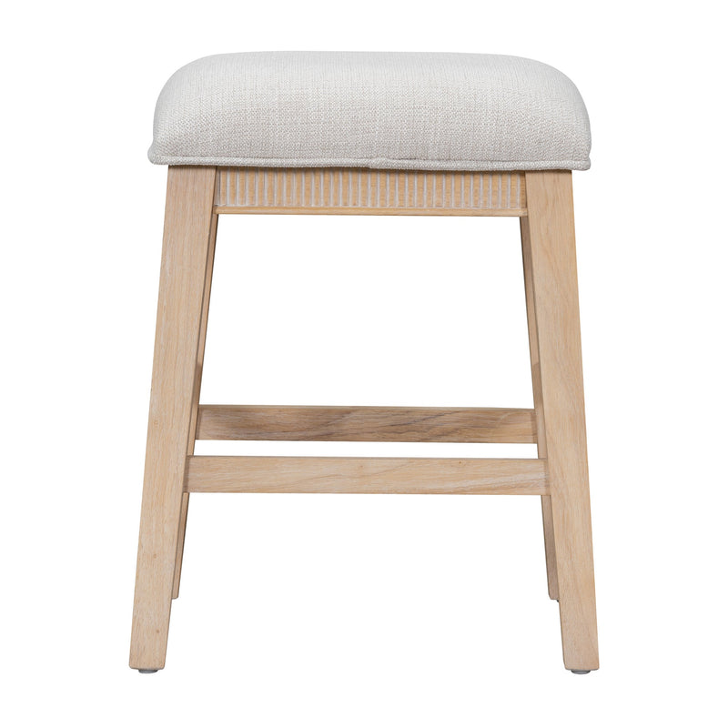 4-piece Dining Bar Table Set with 3 Upholstered Stools, Multifunctional Dining Table with 3 Drawers (Natural Wood Wash)