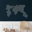 Honeycombs World Map Metal Wall Art