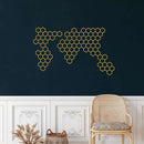 Honeycombs World Map Metal Wall Art