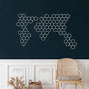 Honeycombs World Map Metal Wall Art
